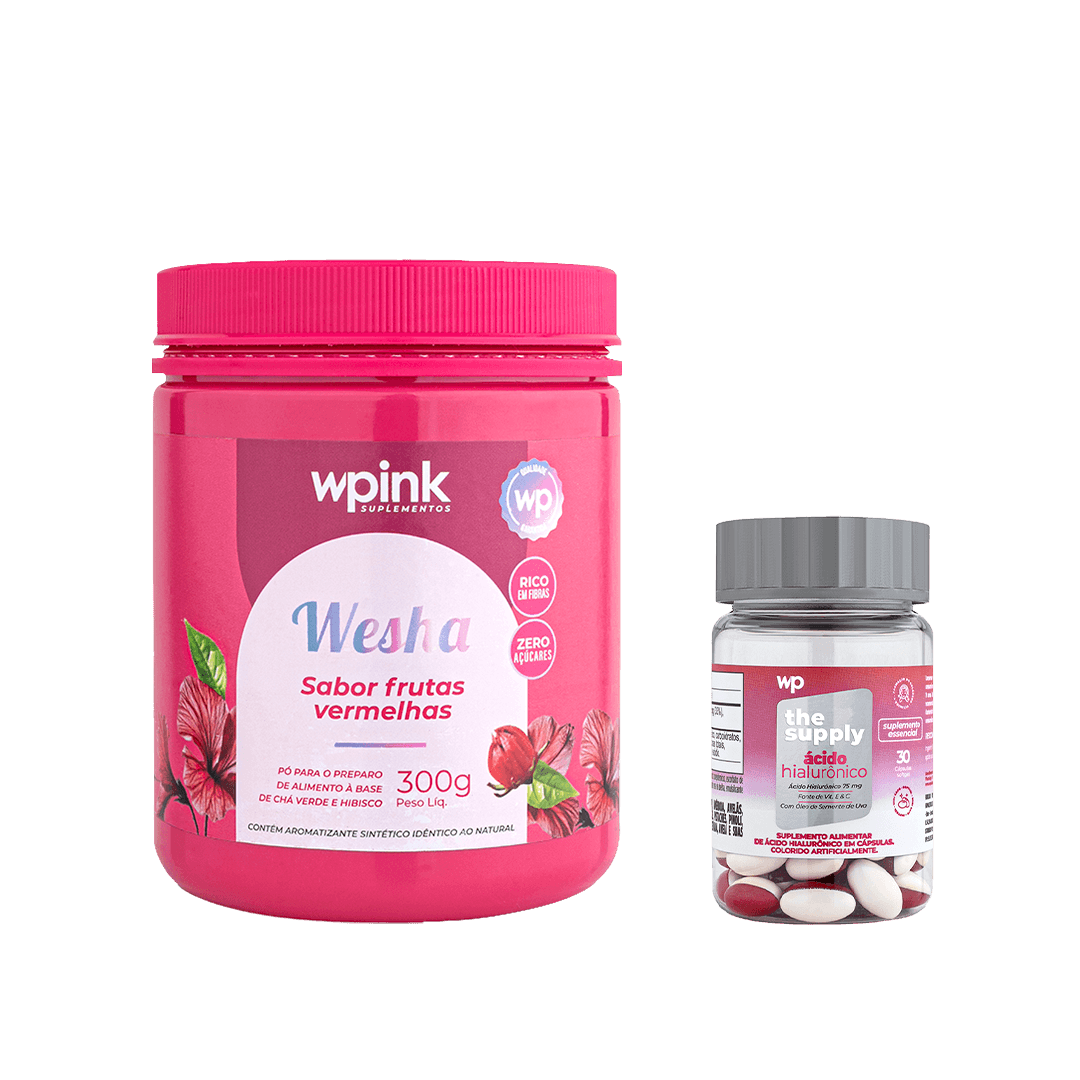 Chá funcional chá verde e hibisco - 300g + ácido hialurônico